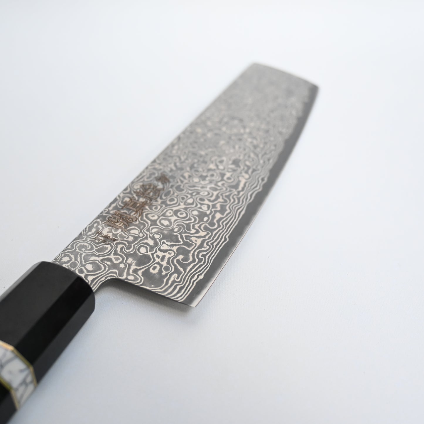 Seki Mae Usuba knife damascus steel 170 mm dark ebony handle