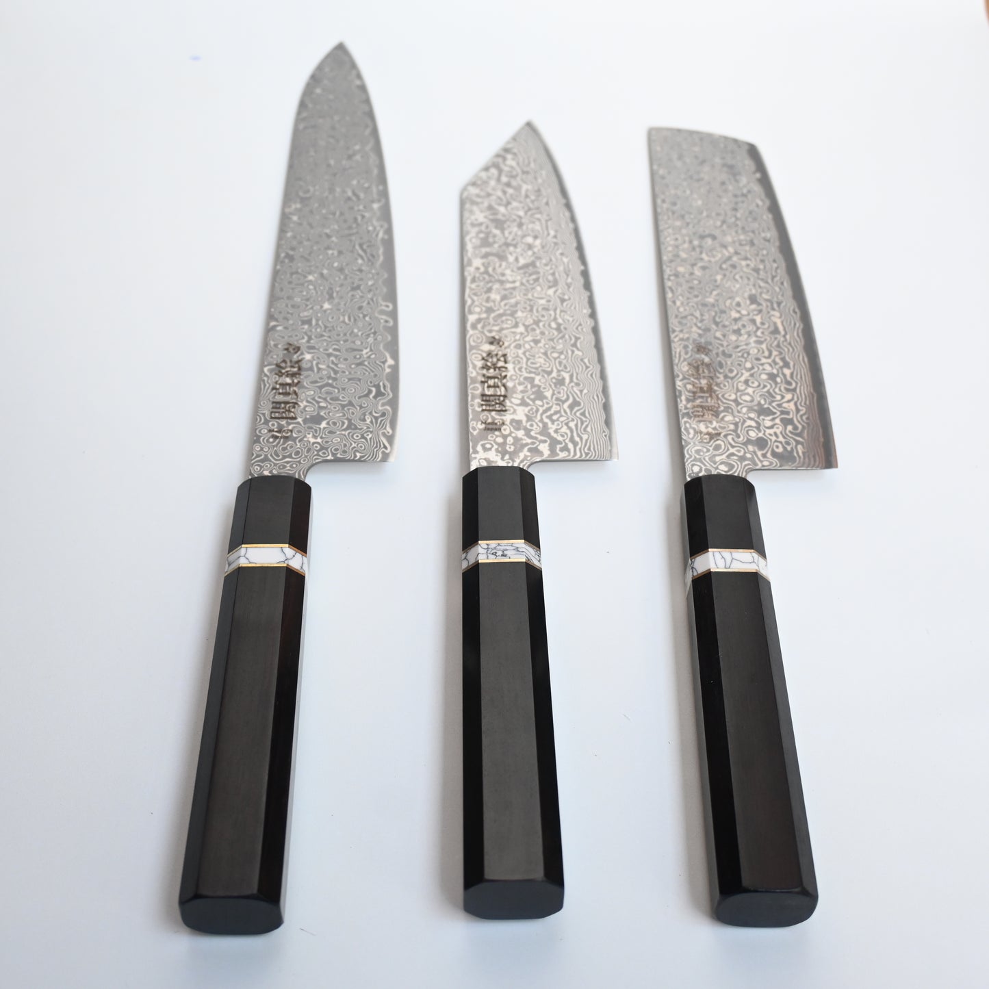 Seki Mae Dark Eboni - 3 Knives Set (pre order, estimated arrival 10th april)