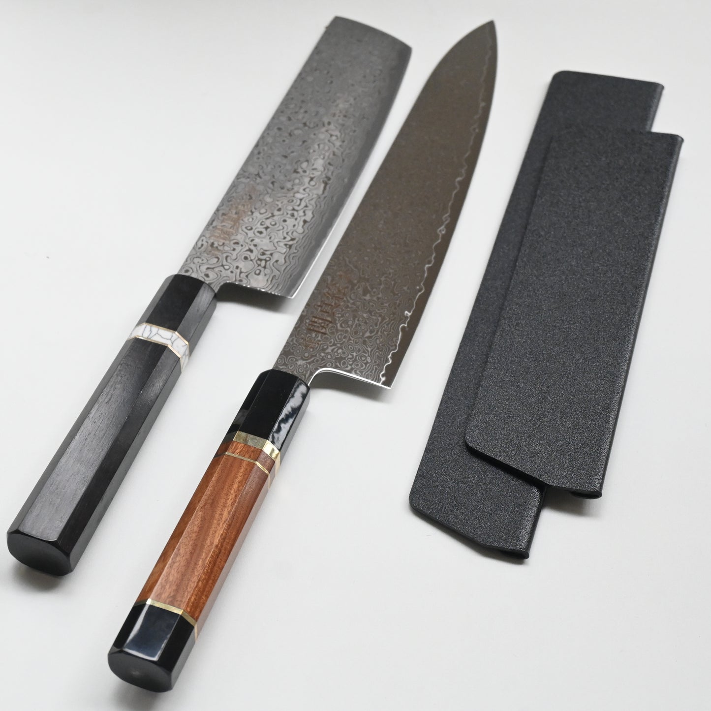 Seki mae Damascus - 2 knives set + blade covers