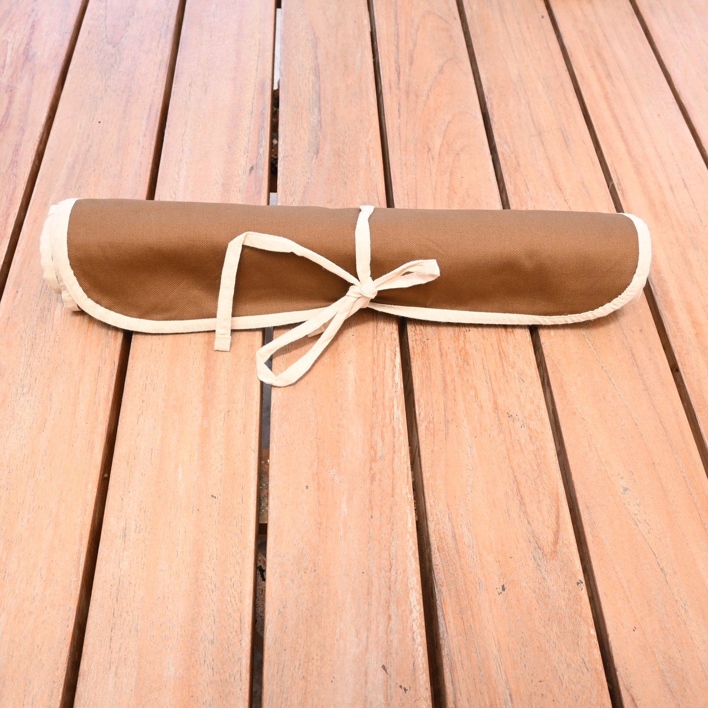 Knife Bag - Brown Cotton small | 4 pockets