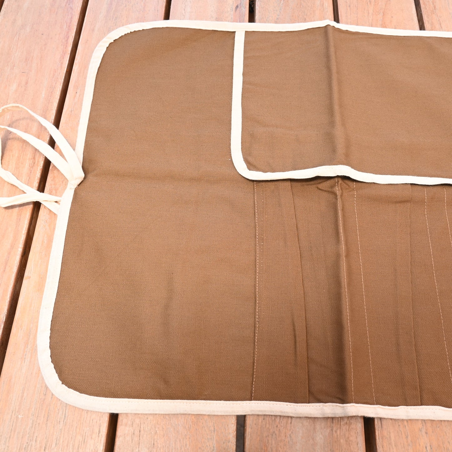 Knife Bag - Brown Cotton small | 4 pockets