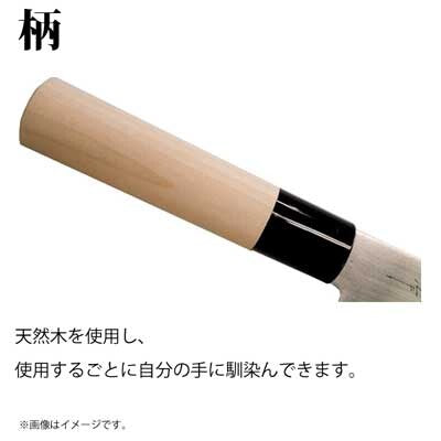 Wooden handle with black band on a white background