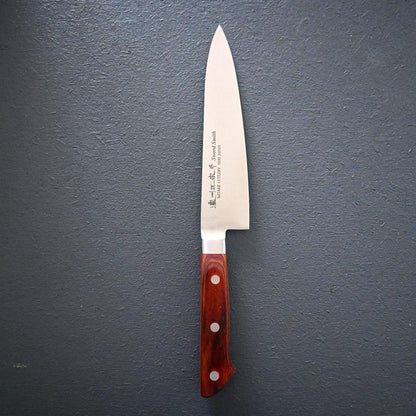 Satake Gyuto knife 180mm Mov steel red pakka wood handle