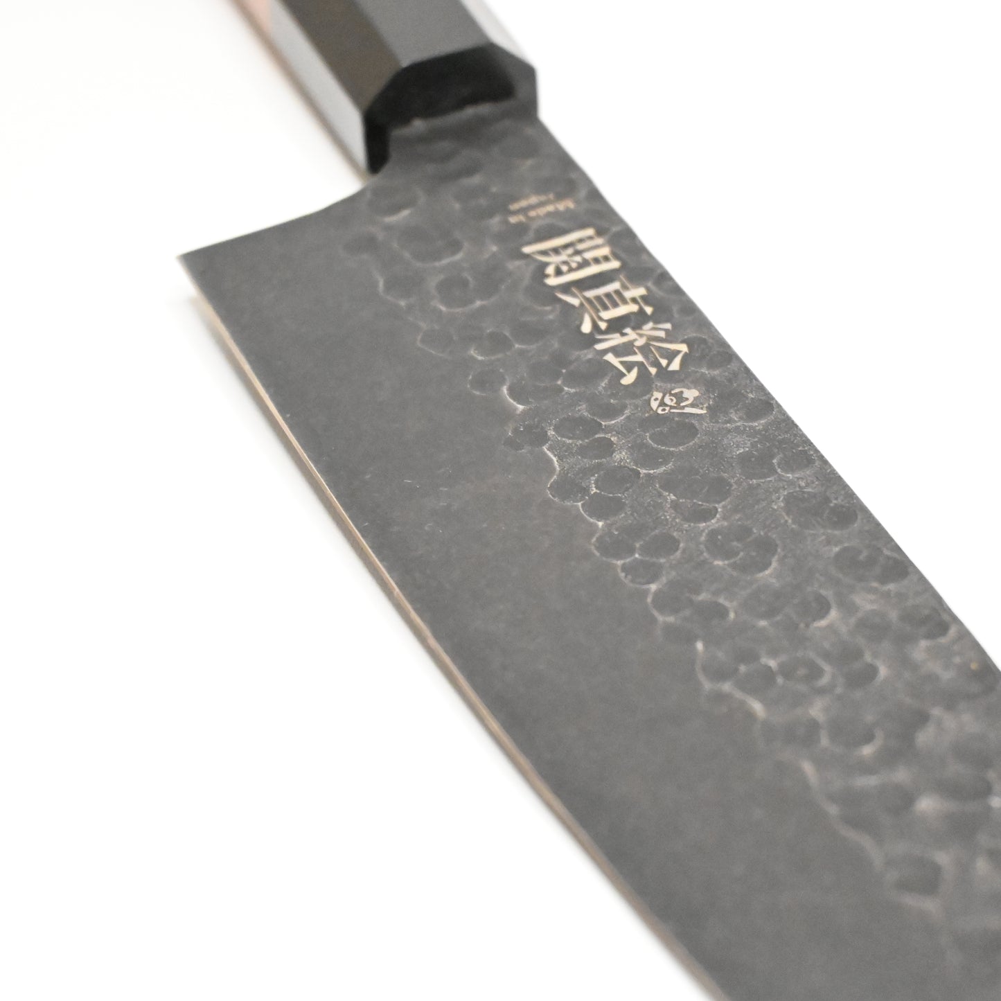 Seki mae Santoku black forged 440C high carbon steel 175mm knife (Saya included)