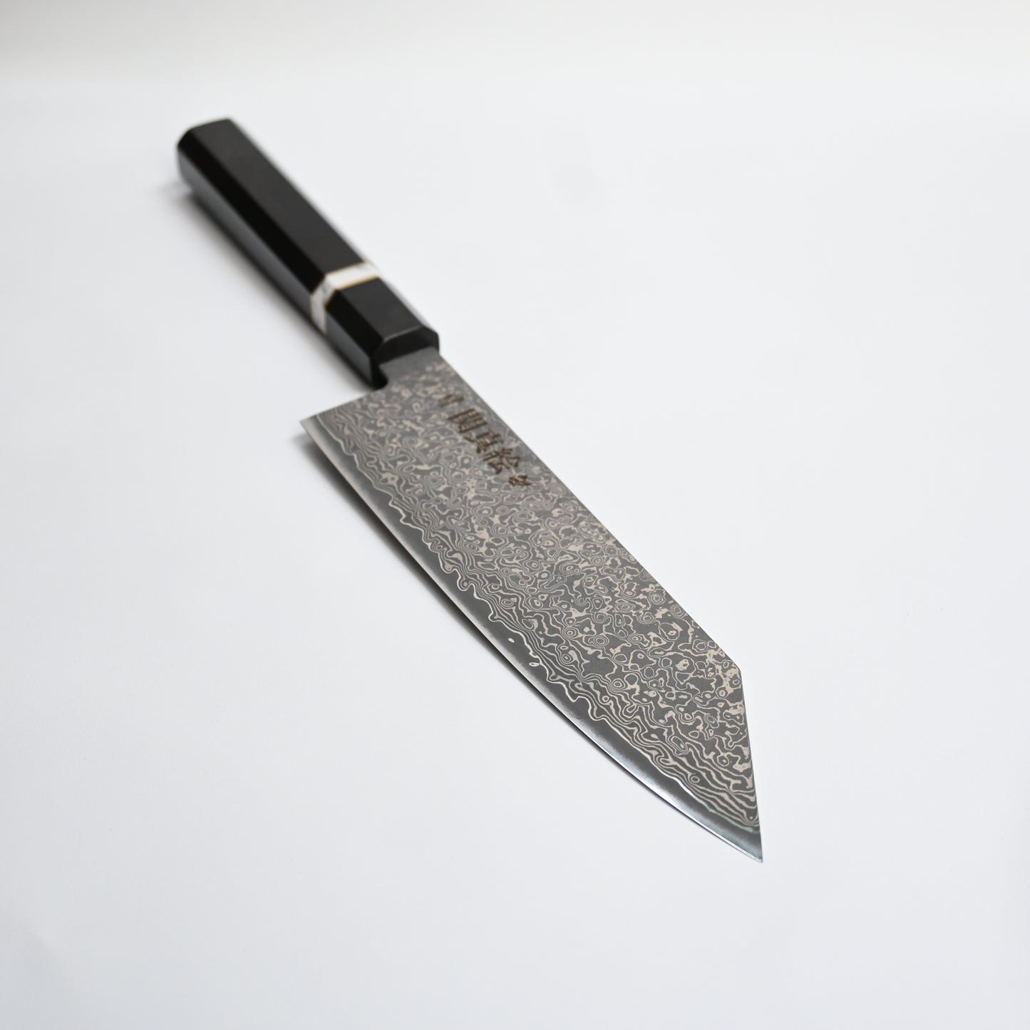 Seki Mae Kiritsuke knife damascus steel 180mm Seki Mae dark ebony handle