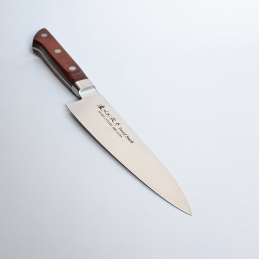 Satake Gyuto knife 180mm Mov steel red pakka wood handle