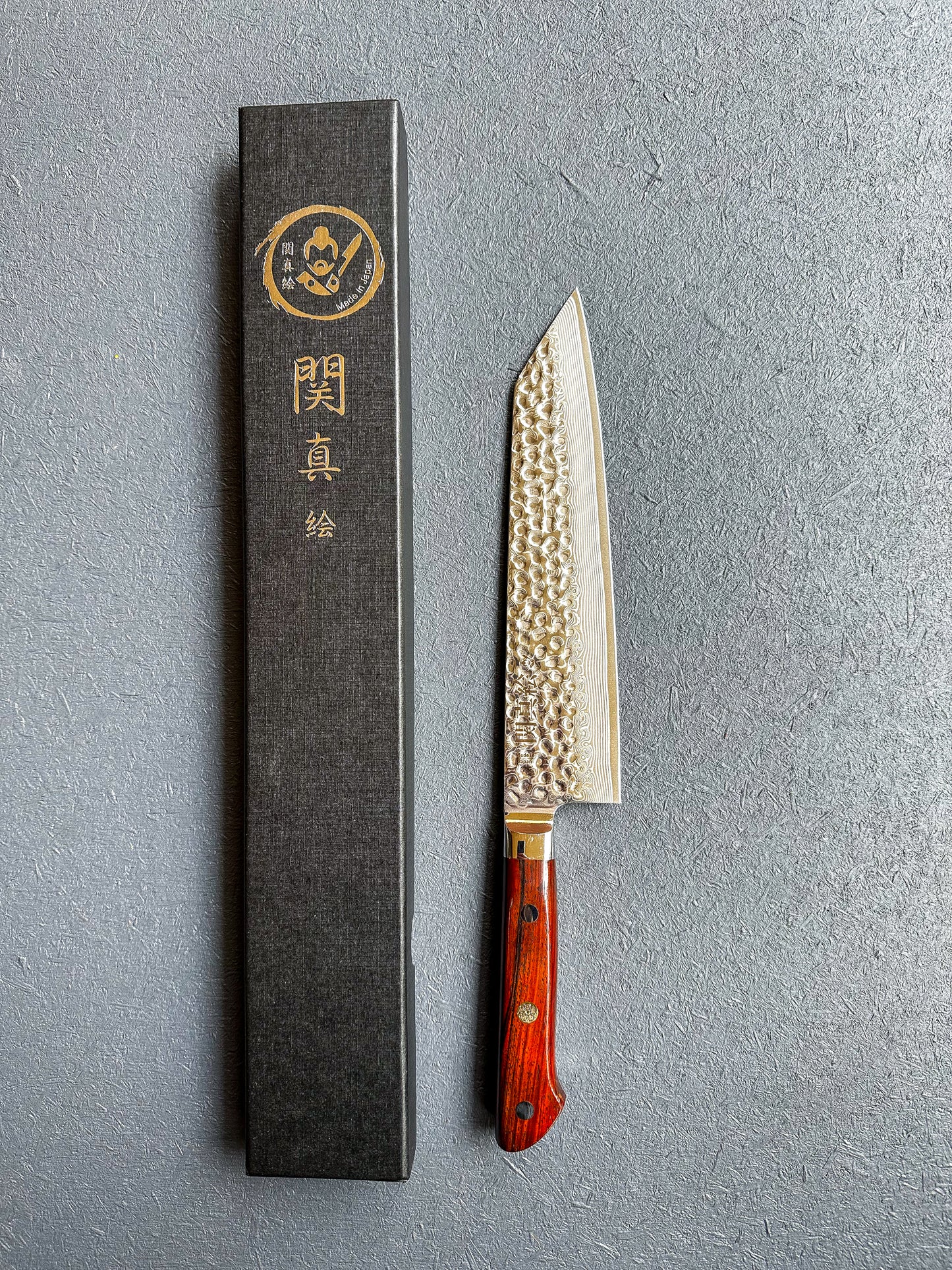 Seki Mae Kiritsuke damascus steel 210mm rosewood handle