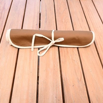 Knife Bag - Brown Cotton small | 4 pockets