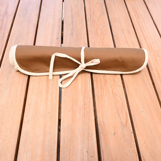 Knife Bag - Brown Cotton small | 4 pockets