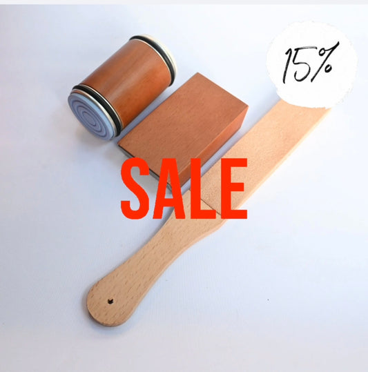 ROLLING KNIFE SHARPENER + LEATHER & WAX TO POLISH FOR FREE