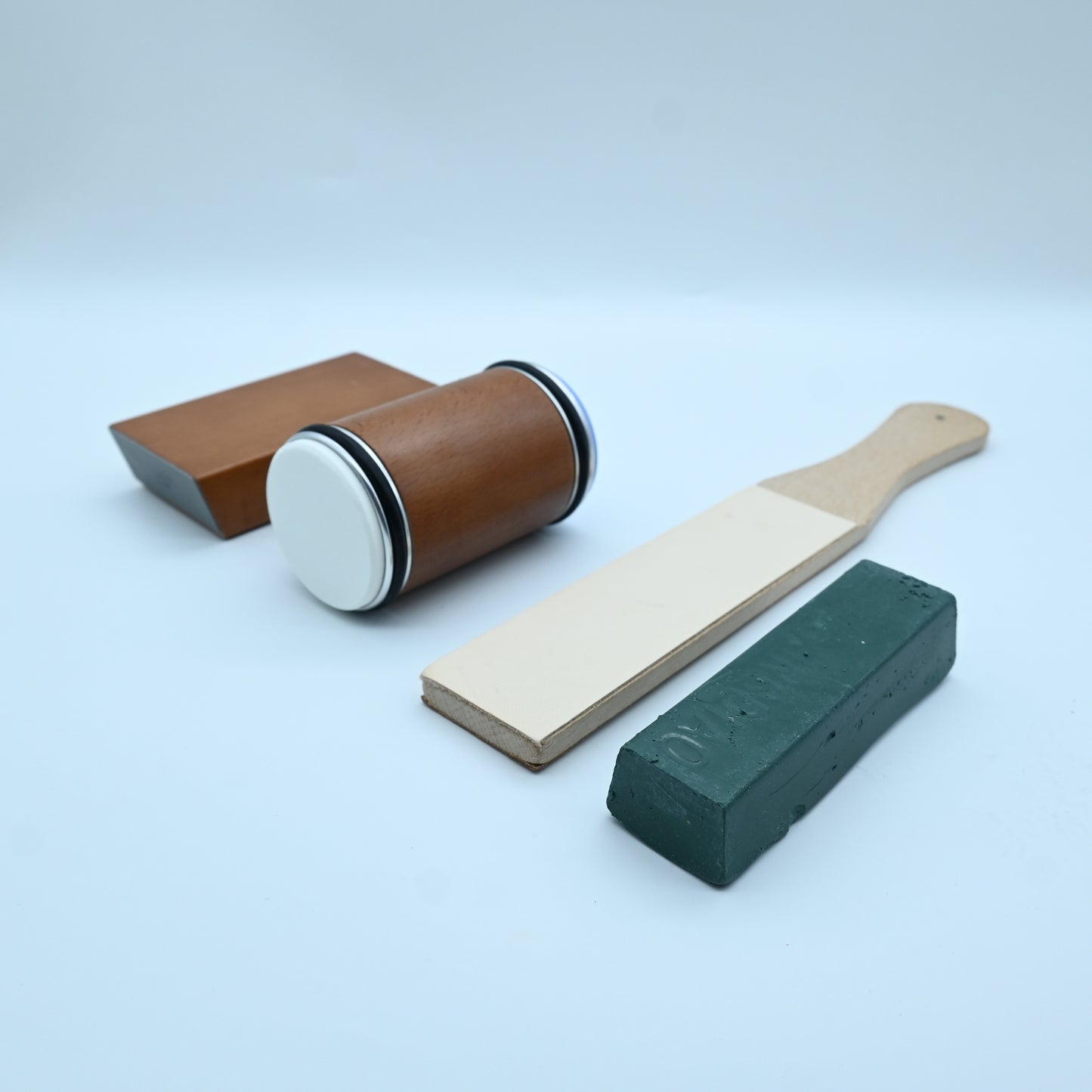 Rolling Knife Sharpener + Leather + Wax to polish