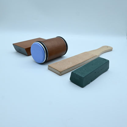 Rolling Knife Sharpener + Leather + Wax to polish